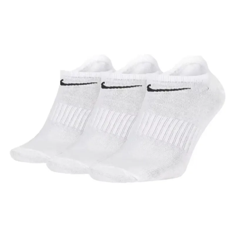 Nike Lightweight Unisex Sports Socks Men's And Women's 3 Pairs Casual Breathable Tube White Short Socks SX7678-100