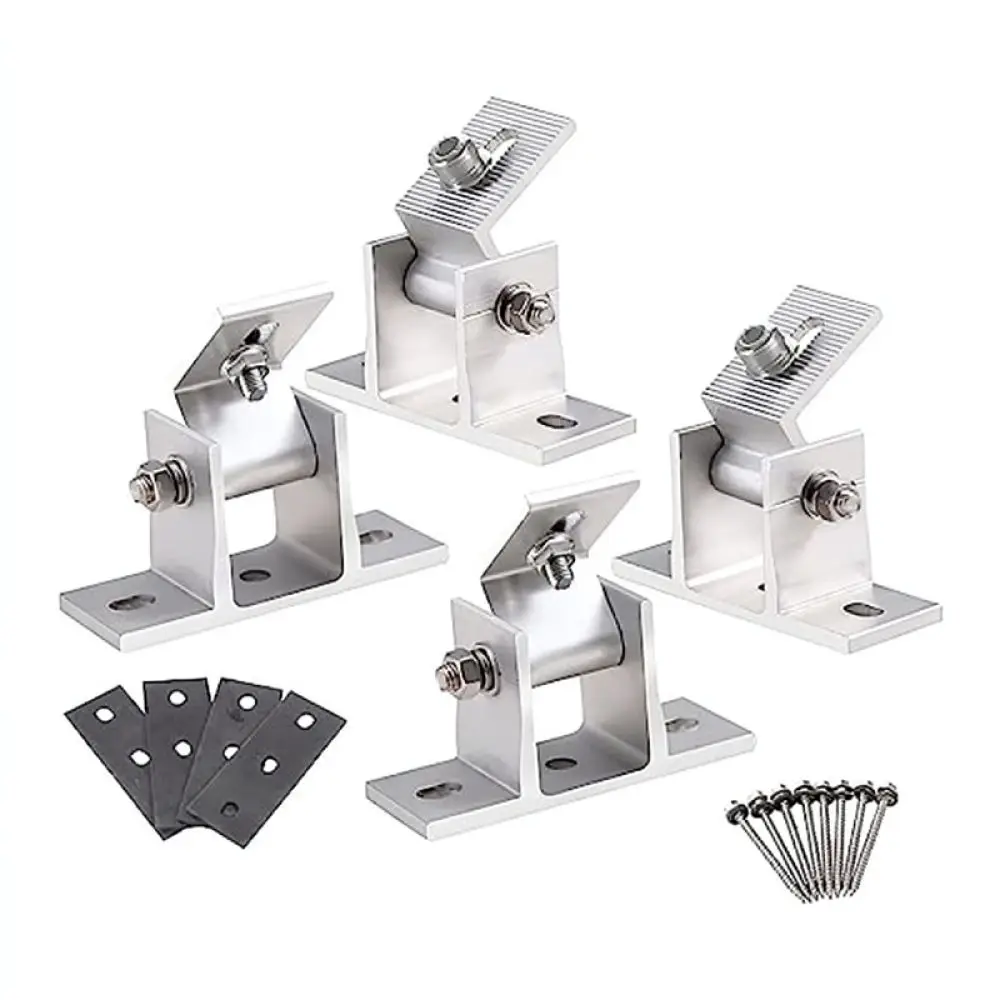 Adjustable Aluminum Alloy Front Feet For Solar Panel Mounting On Corrugated Metal Sheet Roof PV Racking Base Parts