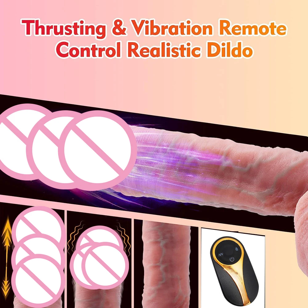 Realistic Dildo Vibrator for Women Sex Toys Big Cock Remote Control Penis Telescopic Vibrators Anal Female Stimulator