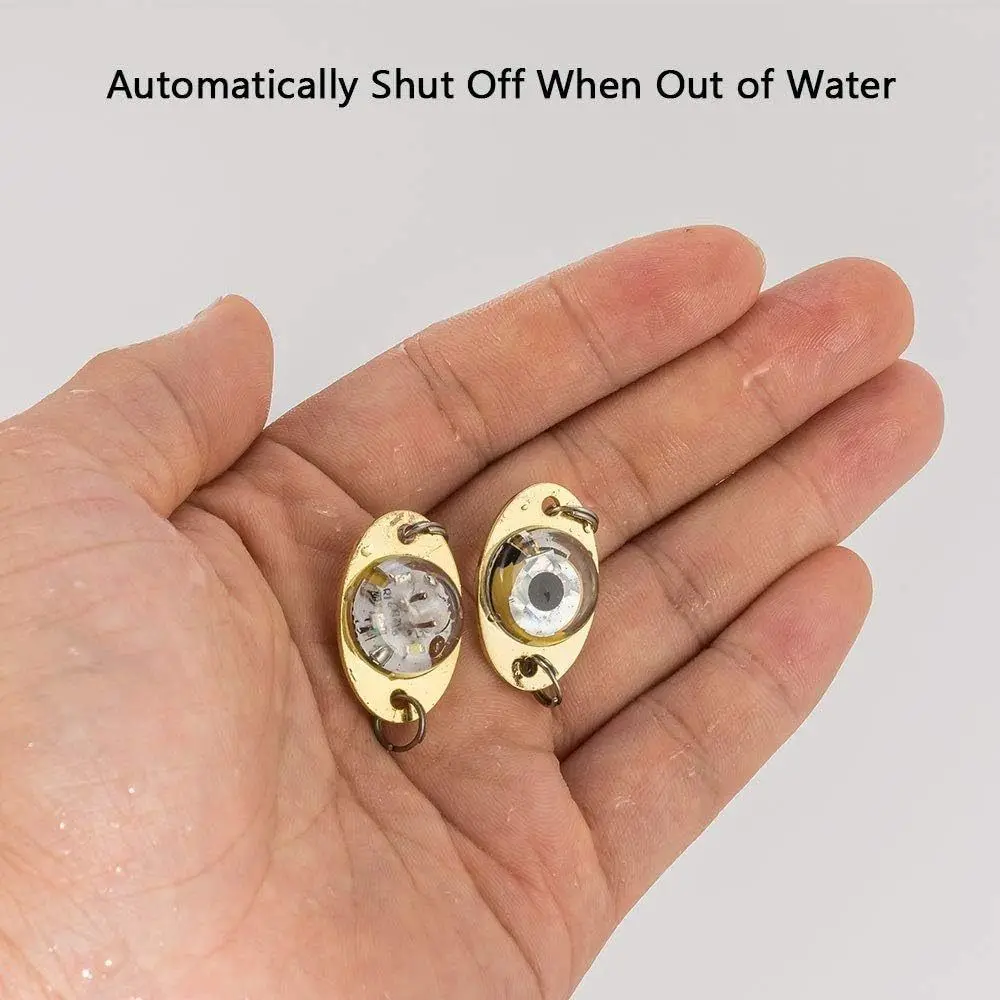 مقاوم للماء مصباح الصيد تحت الماء الإلكترونية مضيئة حجم صغير الصيد الطعم ضوء LED وامض المعادن العين على شكل مضيئة إغراء #5