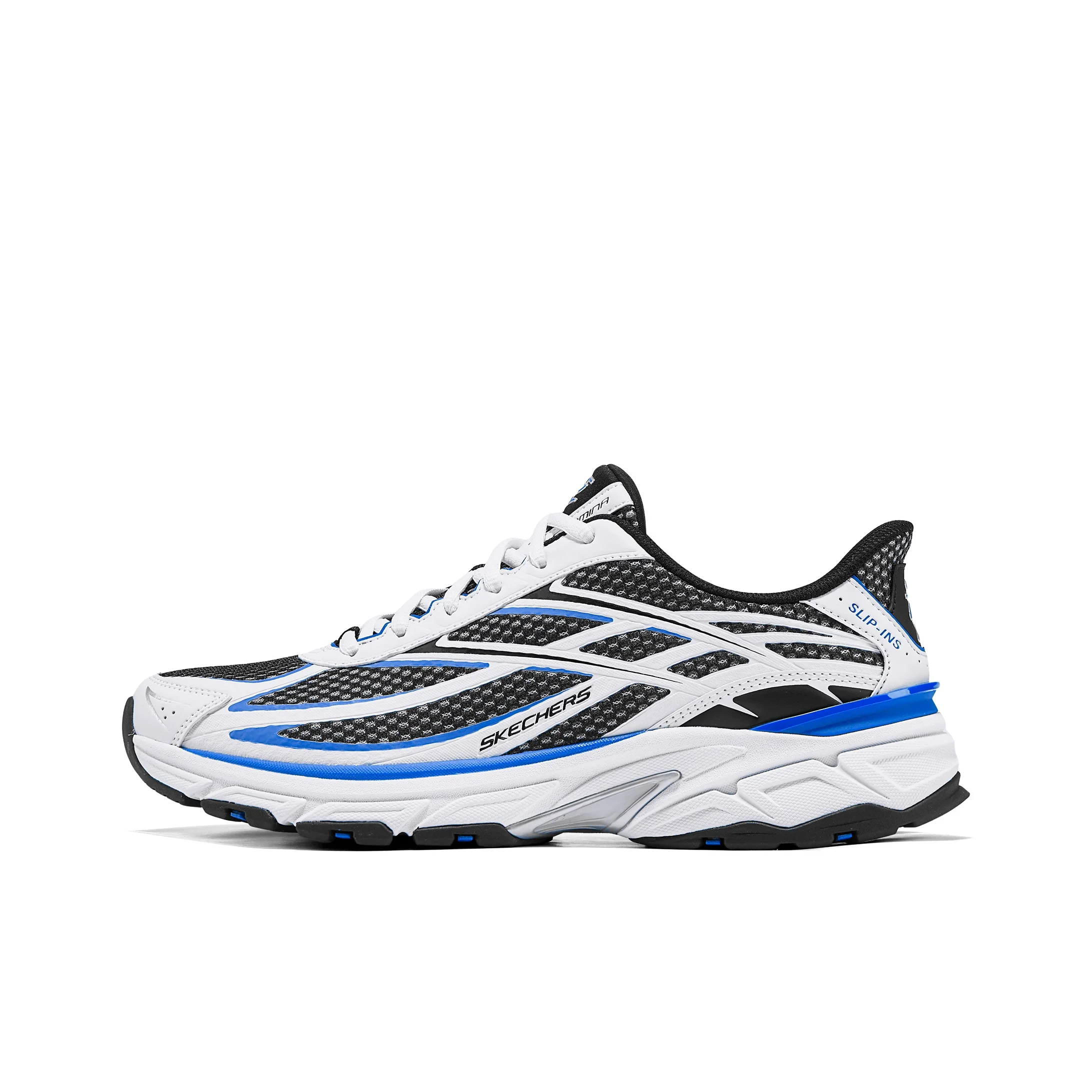 Skechers SILVER WING Lightweight Low top Casual Shoes Men's White 233152-WBKB