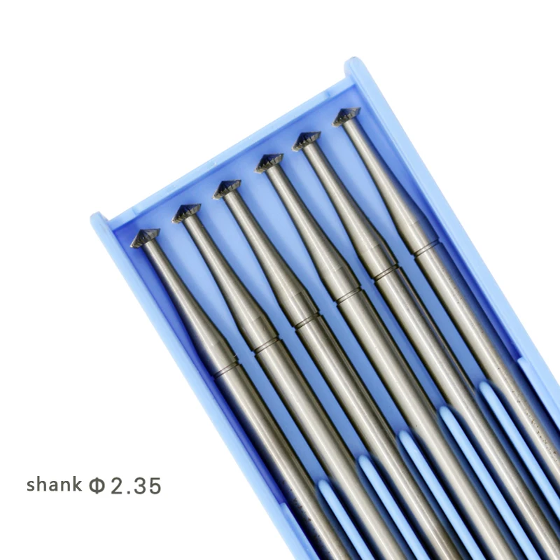 6 Stks/doos Sieraden Bur Tandheelkundige Legering Wolfraamcarbide Burs 2.35Mm Schacht Sieraden Gereedschap Burr