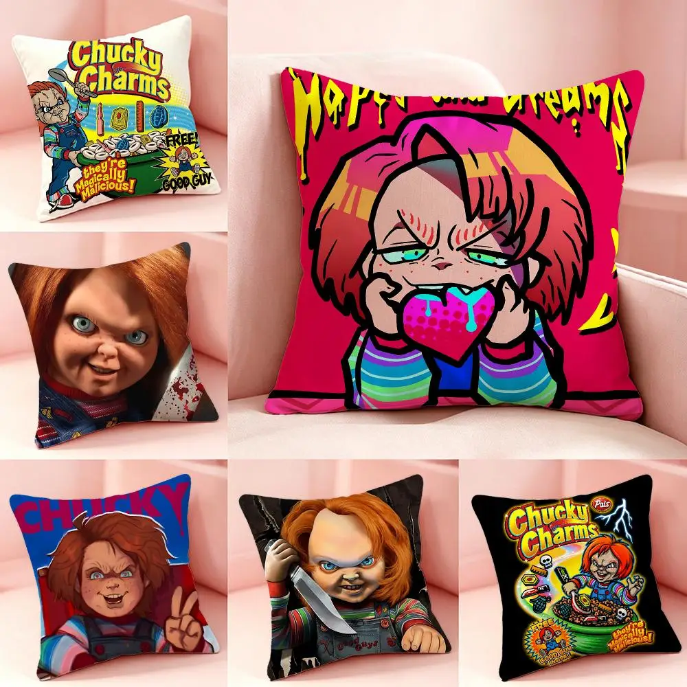 Funda de Cojín de Peluche Corto de la Película Chucky, Estilo Simple y Bonito para Sala de Estar, Dormitorio, Regalo de Cumpleaños