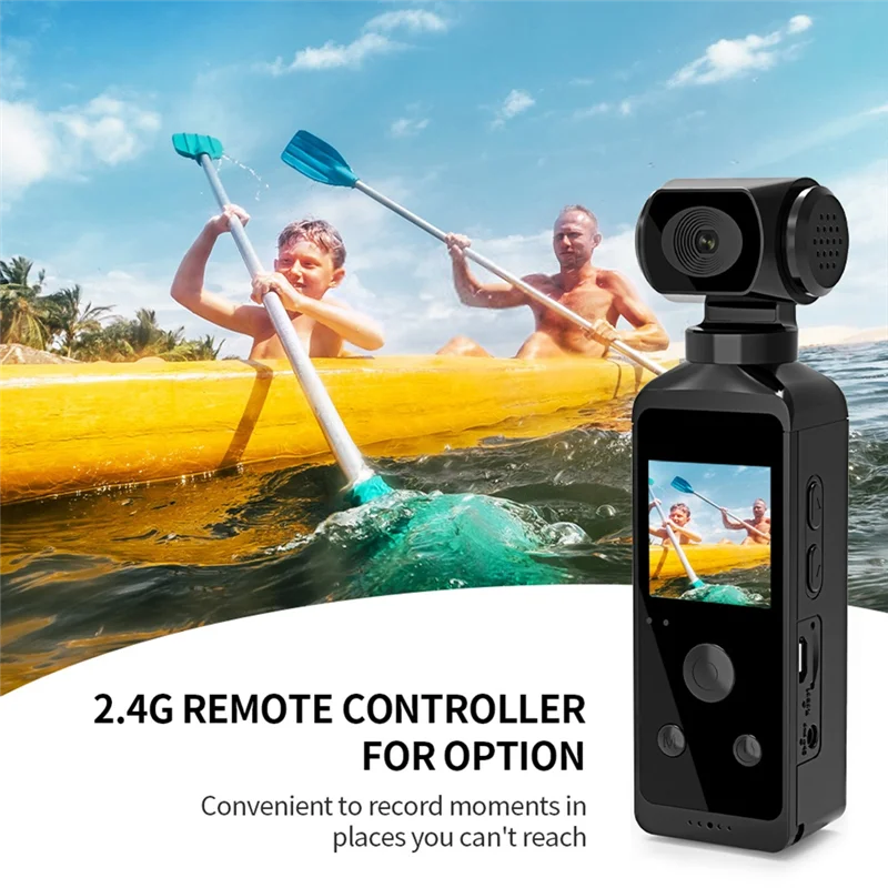 4K Pocket Action Camera HD LCD Screen 270° Rotatable Wifi Mini Sports Camera with Waterproof Case for Travel-WithoutCard