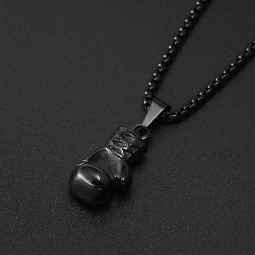 Steel Simple Niche Design Clavicle Chain Boxing Glove Pendant Sweater Chain Korean Style Necklace Fashion Jewelry Men Necklace