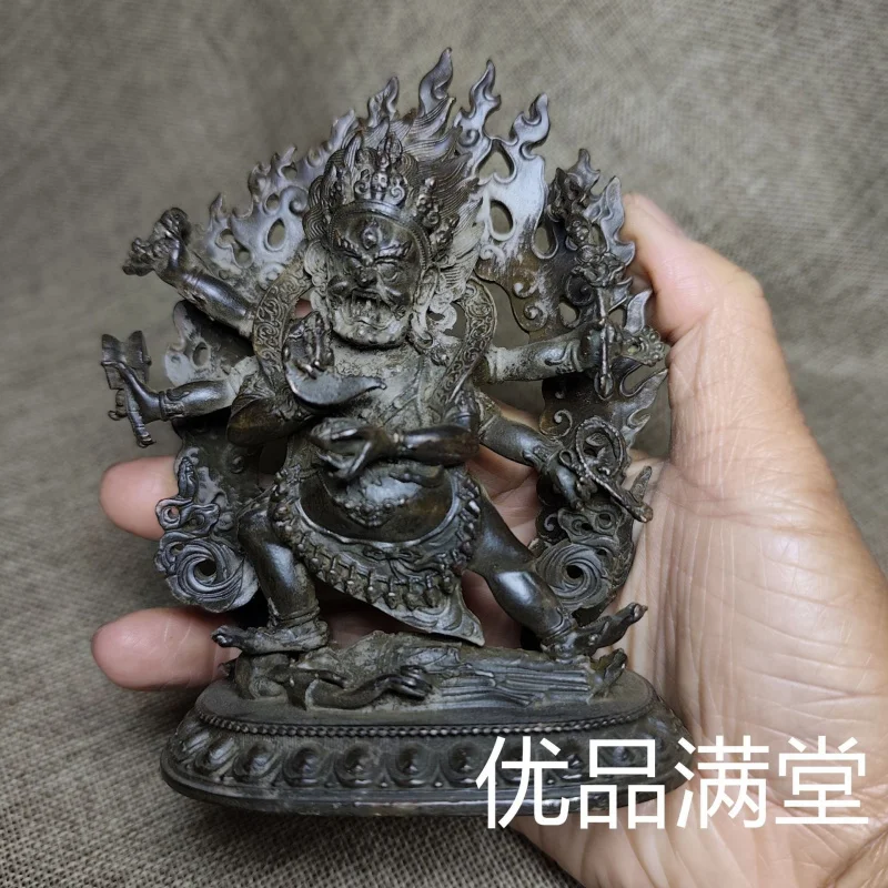 Antique-style copper Tibetan craft: Vajra hand, Mahavairocana, Horse-headed Mahakala, Mahakala, auspicious celestial mother, and