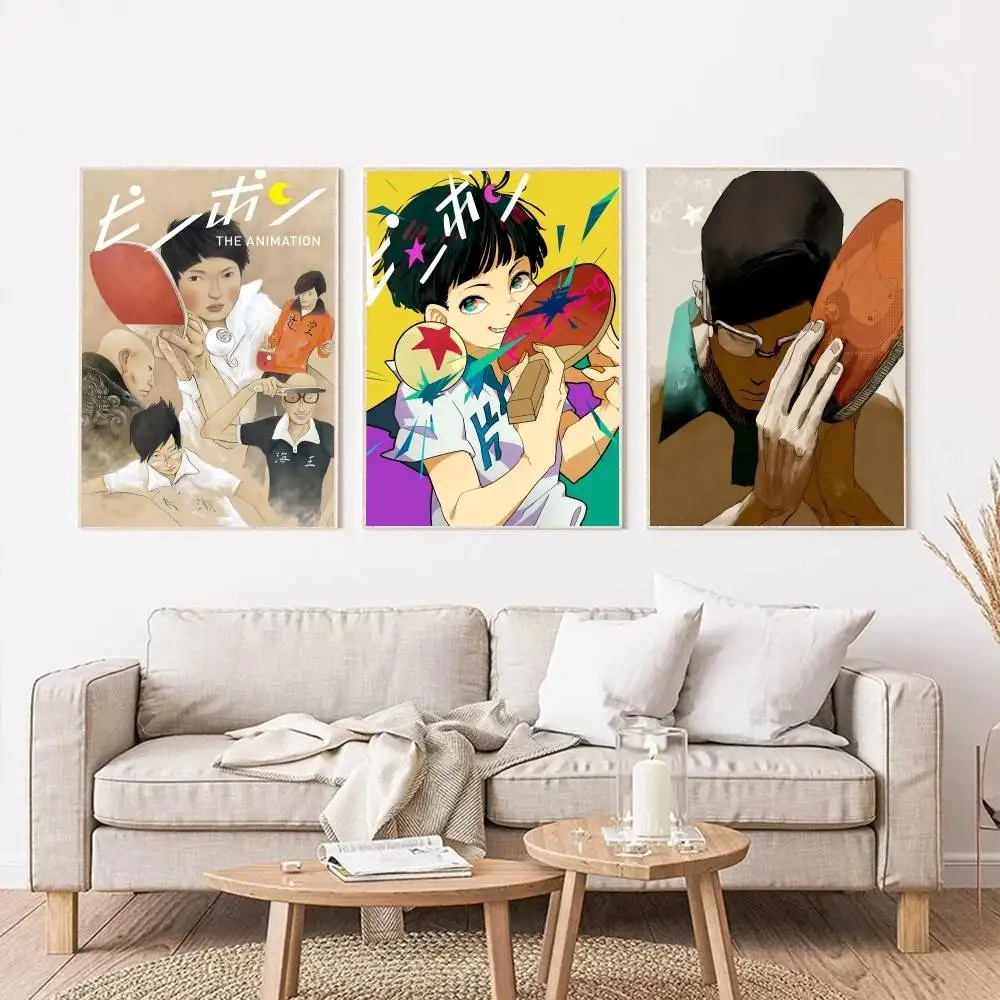 Japanese Classic Anime Ping Pong Posters Self Adhesive Waterproof Ideal For Living Room Bedroom Bar Decoration