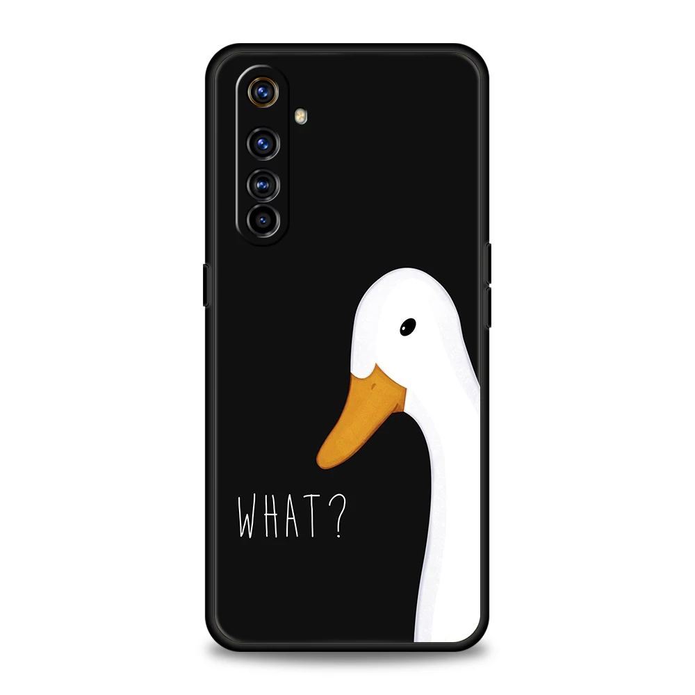 حافظة لهاتف اوبو A17 A31 A54 A57 A78 A80 A98 Find X5 X6 Pro Reno 6 7 10 11 12 F Pro 5G غطاء من البولي يوريثان الحراري لعبة لطيفة على شكل بطة أوزة