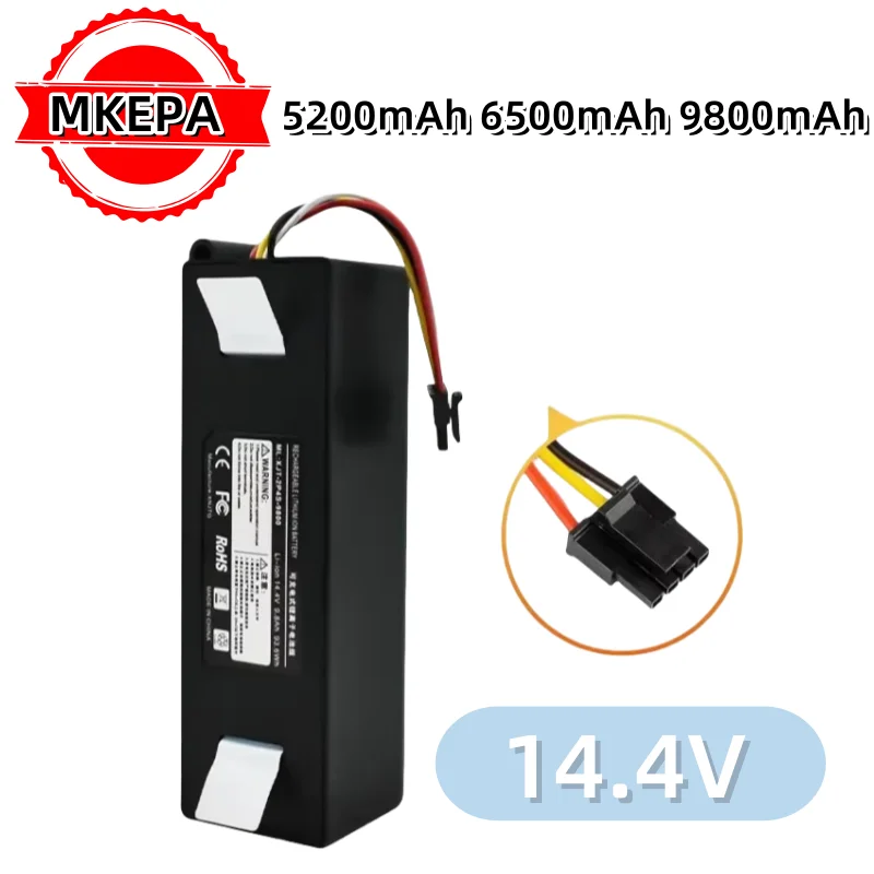 Batería de repuesto para aspiradora robótica Roborock, accesorio para Robot S50, S51, S55, batería iones litio 14.4V 9800mAh