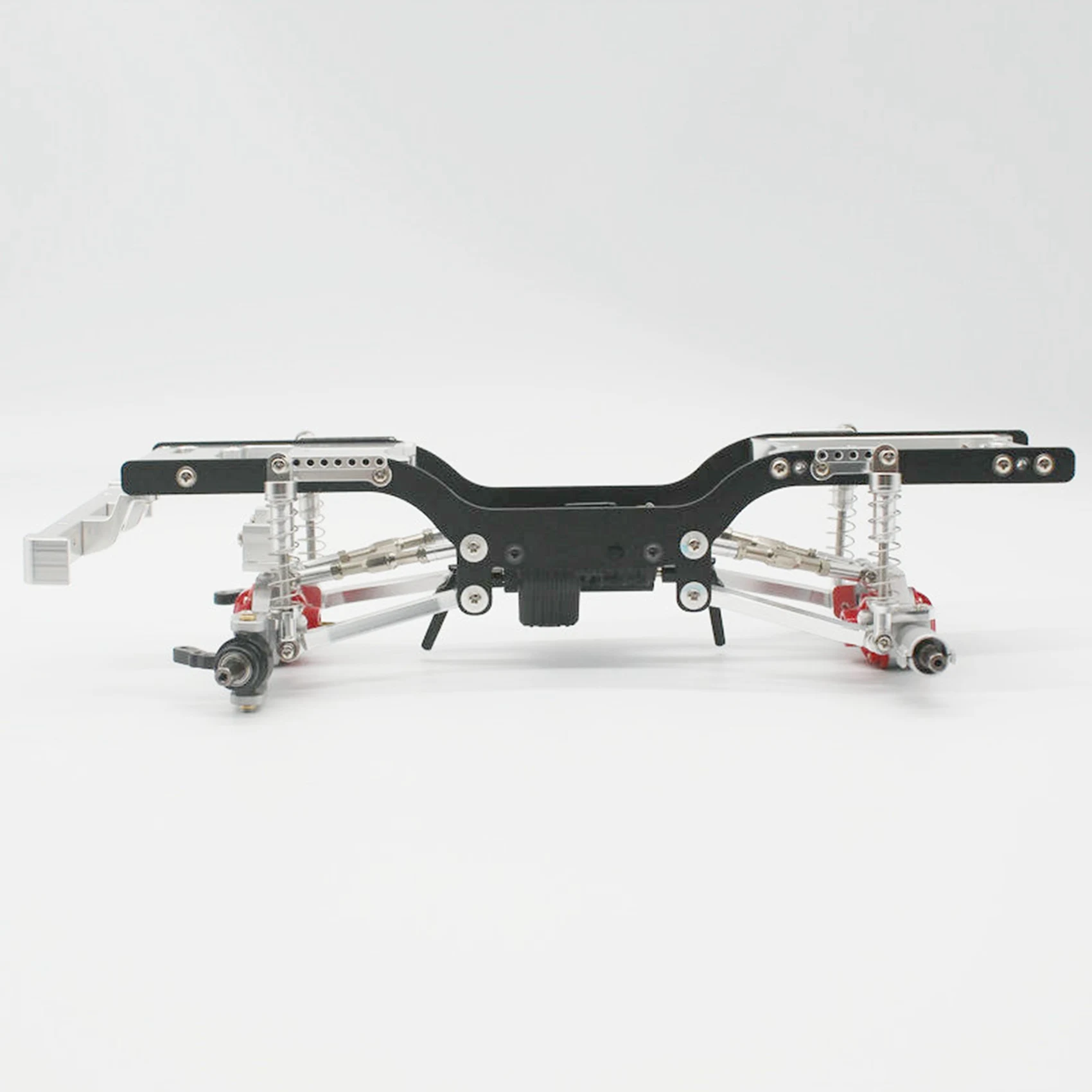 BEDW-4 Set Metal Chassis Pull Rods Servo Fixed Mount Bracket Shock Absorber For MN D90 D91 MN99S 1/12 Silver