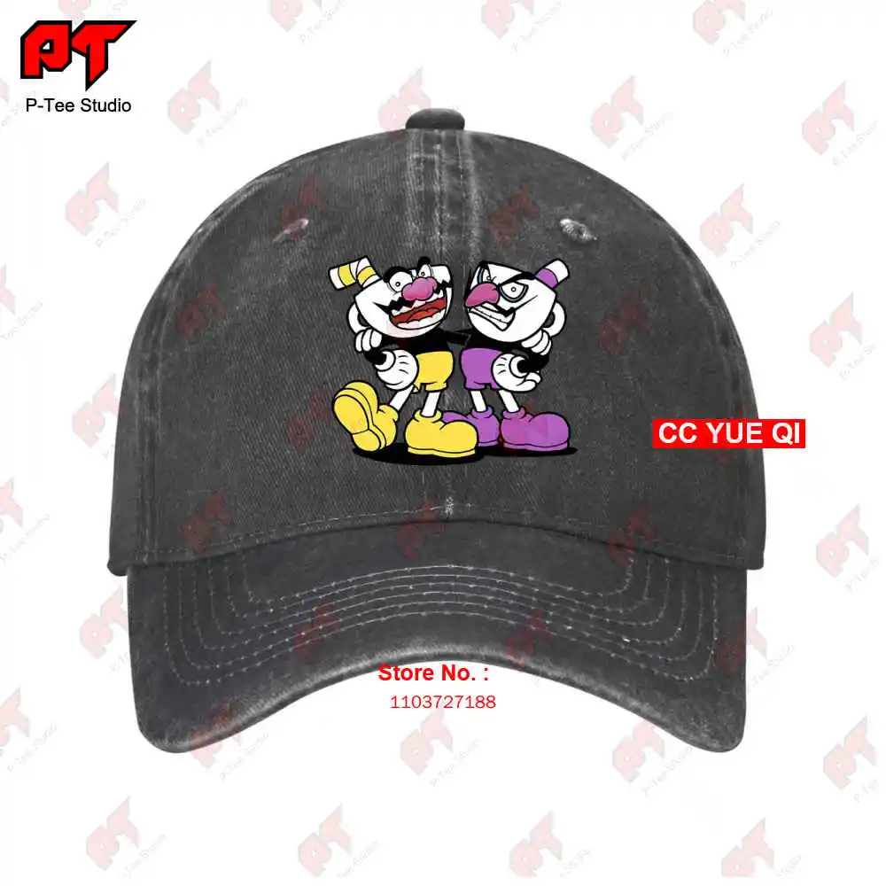 Cuphead Wario Waluigi Funny Brineybeard Game Czapki z daszkiem Truck Cap 43QY