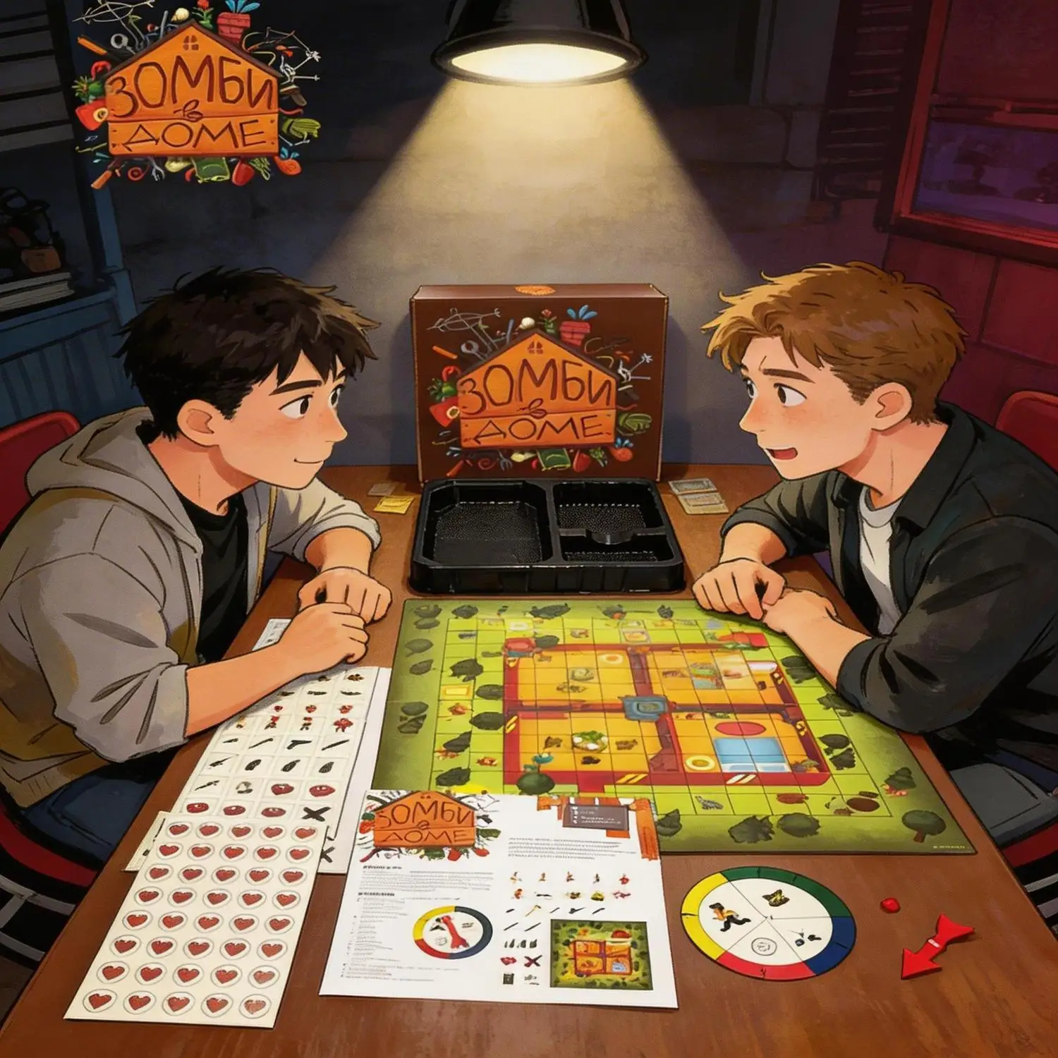 

Russian Version Zombie Survival Themed Board Game Semi-Cooperative Party Game Card Family Friendly Strategy Game for All Ages
