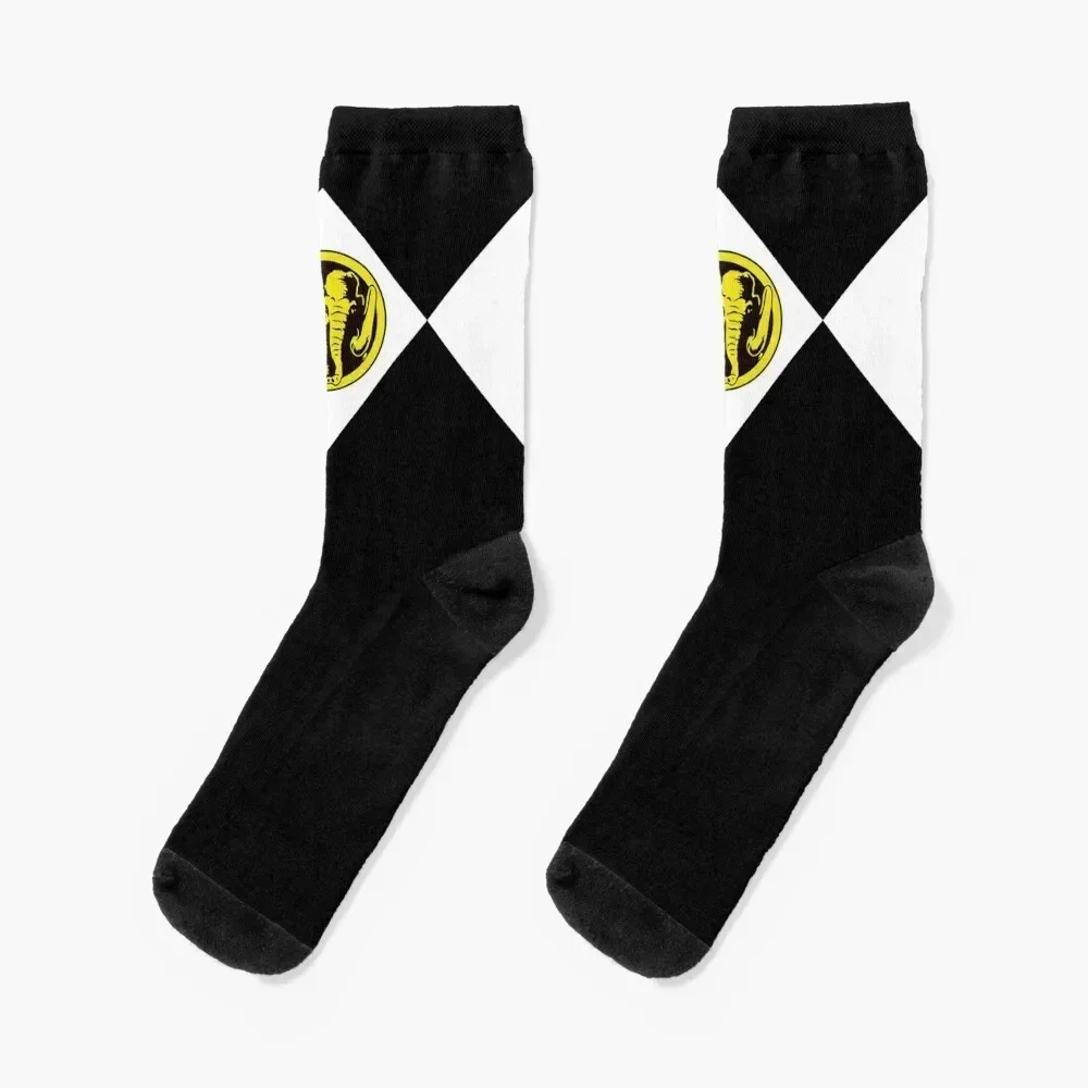 

MMPR Black Ranger With Coin Socks funny sock Argentina halloween Socks Men Women's