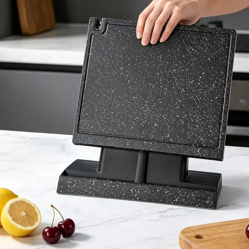 Magnetic Detachable Knife Holder Multi-Slot Plastic Knife Stand for Chef Knives Scissors Modern Kitchen Storage Rack Ideal Tool
