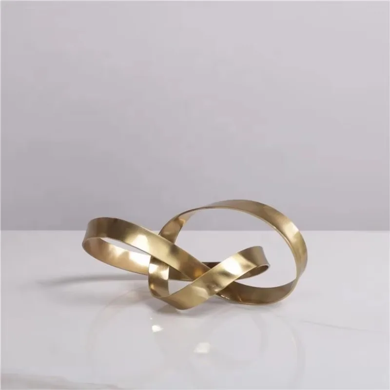 Light  Minimalist Geometric Gold Twisted Knotted Art Ornaments Home Decorations