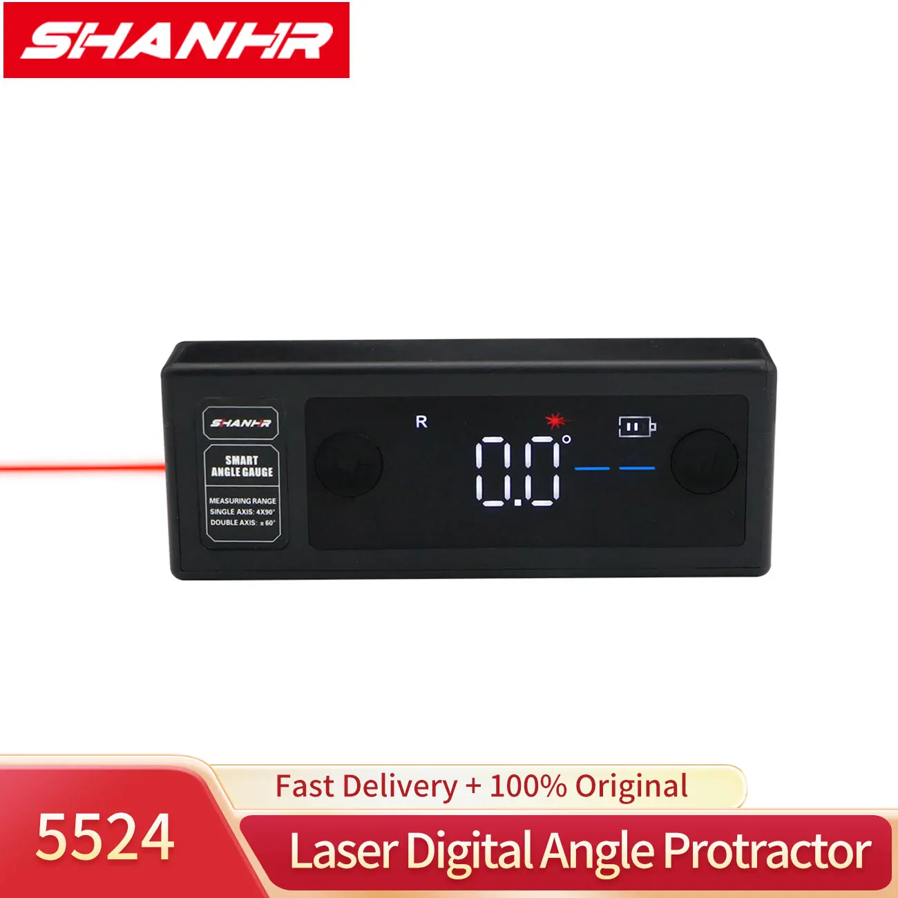 SHANHR Digitaler Laser-Winkelmesser Hochpräziser Neigungsmesser mit Winkelfinder für Bau und Holzbearbeitung Messwerkzeug