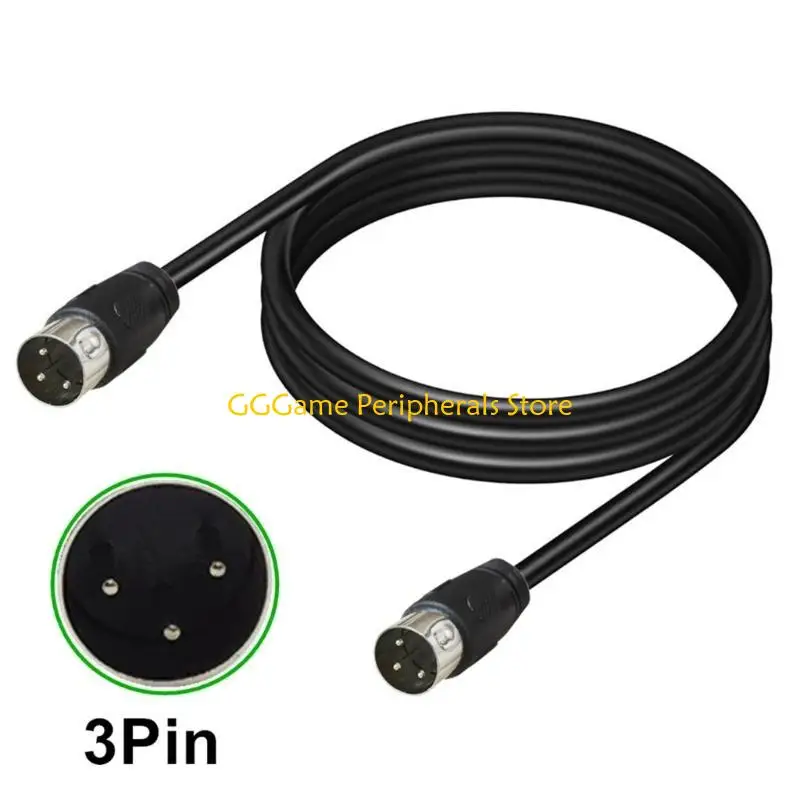 U55B Professional 3 Pin Din Male to Male Power Extension Cable Converter Adapter Cord