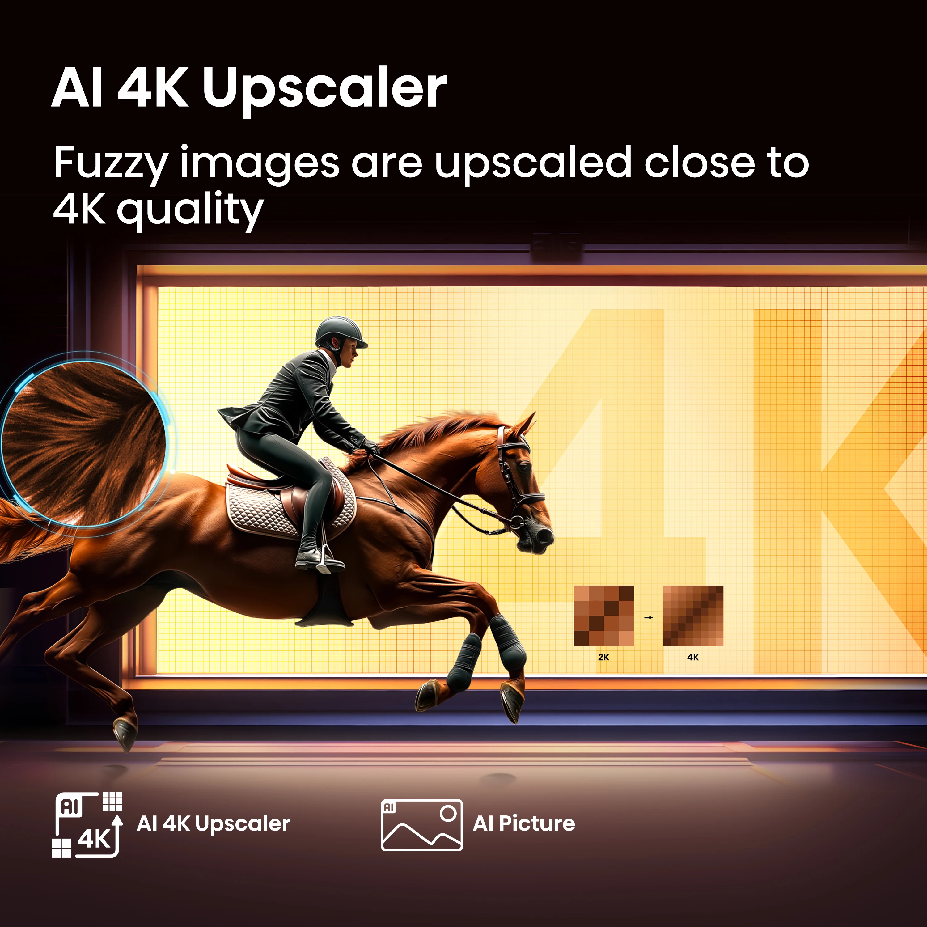 تلفزيون Q6-55/65/75 بوصة QLED، لون QLED، Dolby Vision · Atmos، AI 4K Upscaler، التحكم الصوتي، الشحن من Riyadh