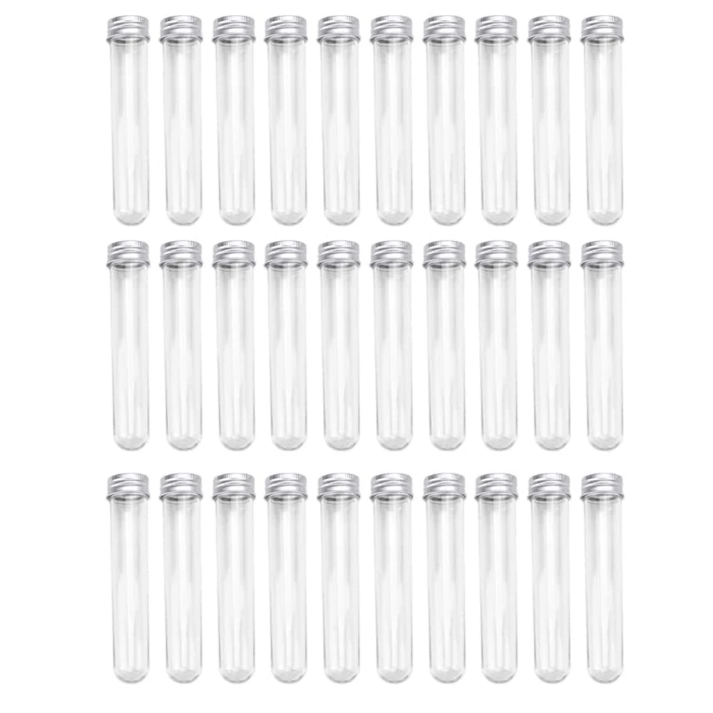 30 PCS Test Tubes 45Ml Plastic Test Tubes Single Test Tubes with Lids Sample Storage Tube Transparent Tubes Set