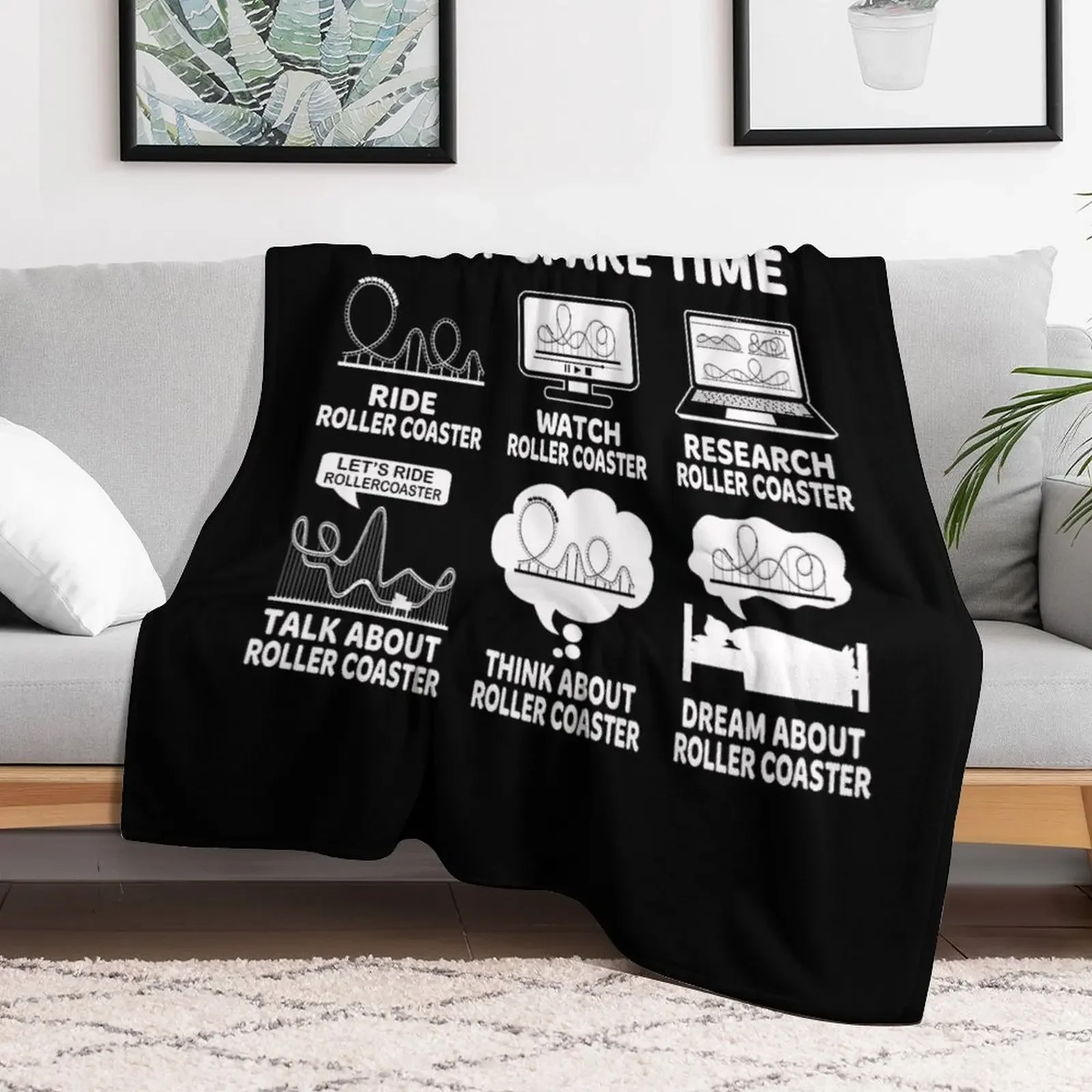 Things I Do In My Spare Time Rollercoaster Funny Roller Coaster Lover Throw Blanket Travel Size Cozy Blanket for Plane Train