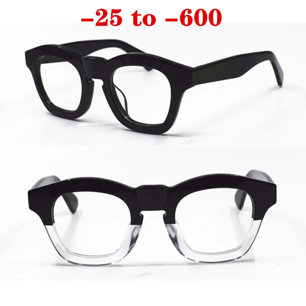 BETSION Vintage Myopia NEARSIGHTED Distance Glasses Square Thick Acetate EYEGLASSES -100 -125 -150 -175 -200 -250 -275 600