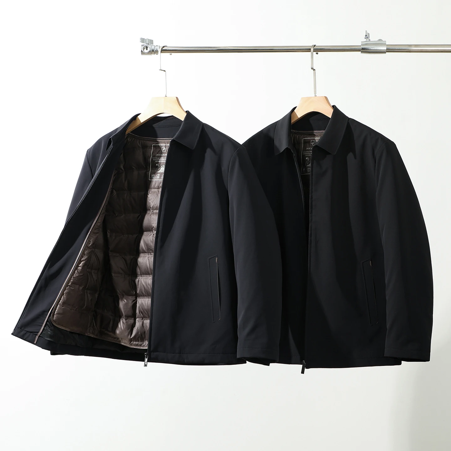 

High-End Removable Inner Autumn Winter Men's Busin Commute Casual 90 down Jaet Coat Nylon Fabric Windproof Warm