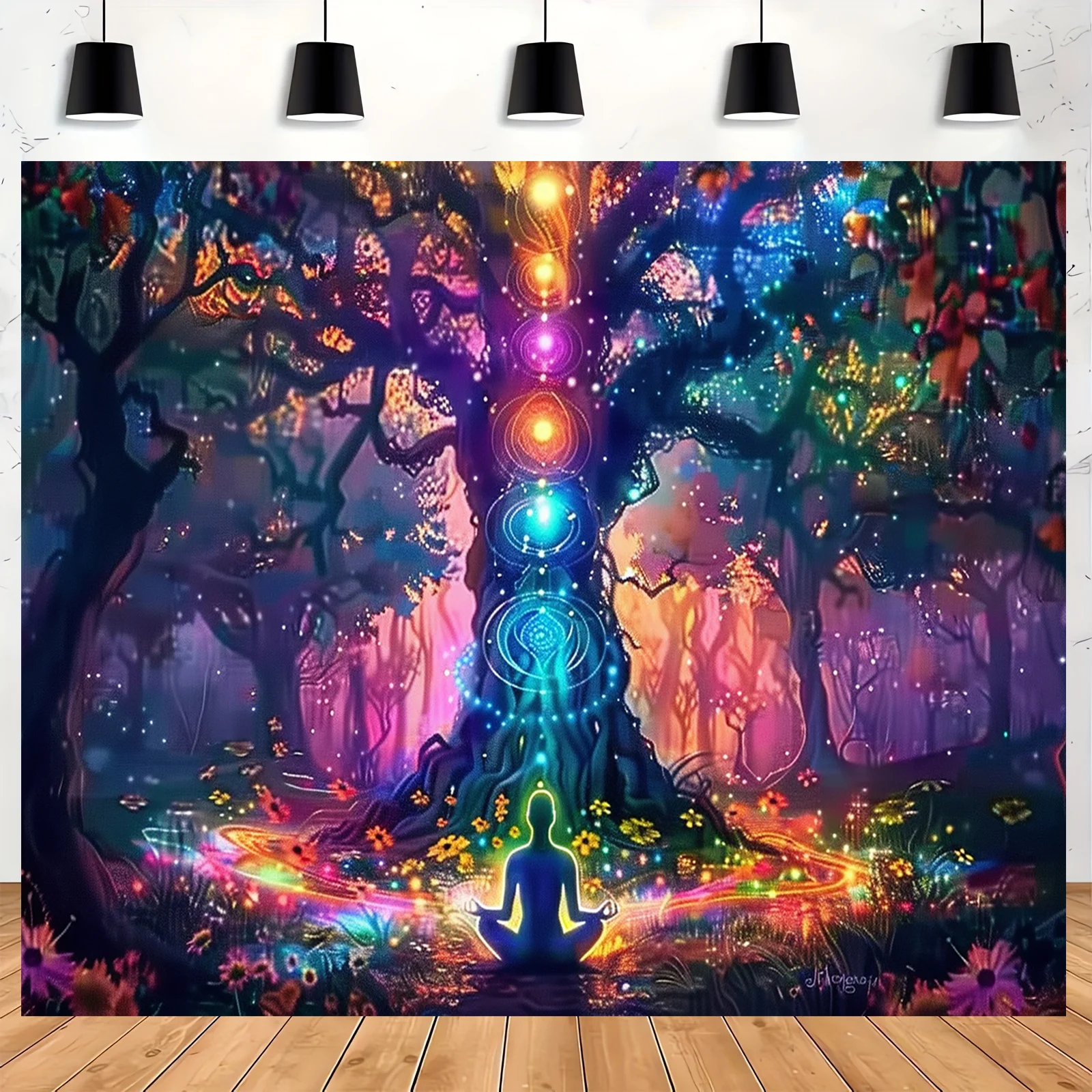 Healing Tree of Life Chakra Art Ideal for Meditation Bedroom Or Spiritual Spaces Tapestry Wall Hanging For Living Room Bedroom