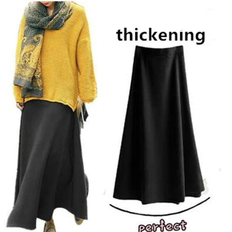 2026 automne hiver femmes jupes chaudes taille haute décontractée ample a-ligne Maxi jupe femme tissu épais chaud Simple jupes robes