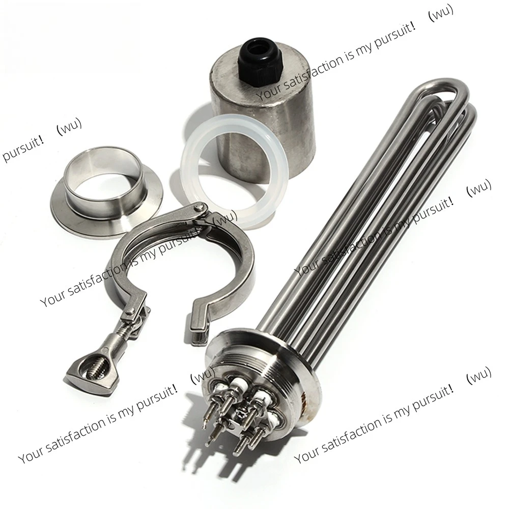 304 stainless steel 2-inch immersion tank heater. 3/4.5/6/9/12 kW 220/380 V for home brewing with clip fitting