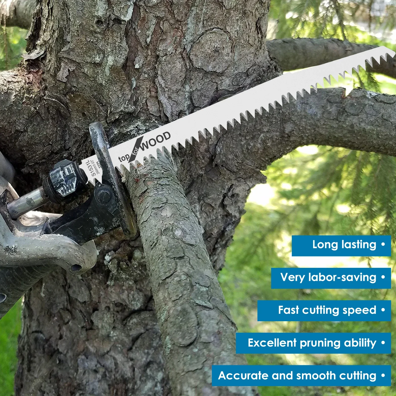 12Pc Reciprocating Saw Blade 6/5TPI HCS Pruning Saw Blade Sharp Fast Cutting Saw Blade Woodworking Tool for Cutting Wood Plastic