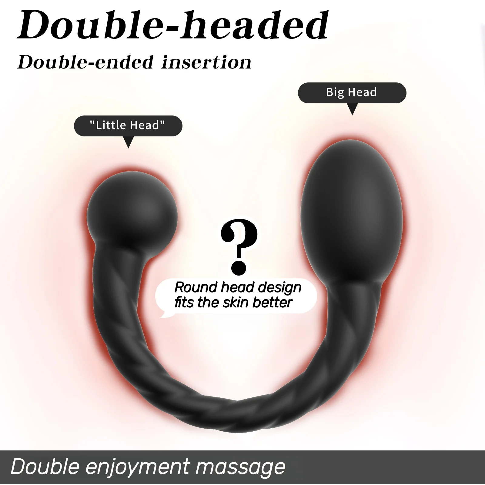 Palo de masaje con diseño de doble cabeza, masaje diario para el cuidado de la piel de las mujeres, masaje muscular adecuado para uso en el baño, masajeador de cuerpo entero