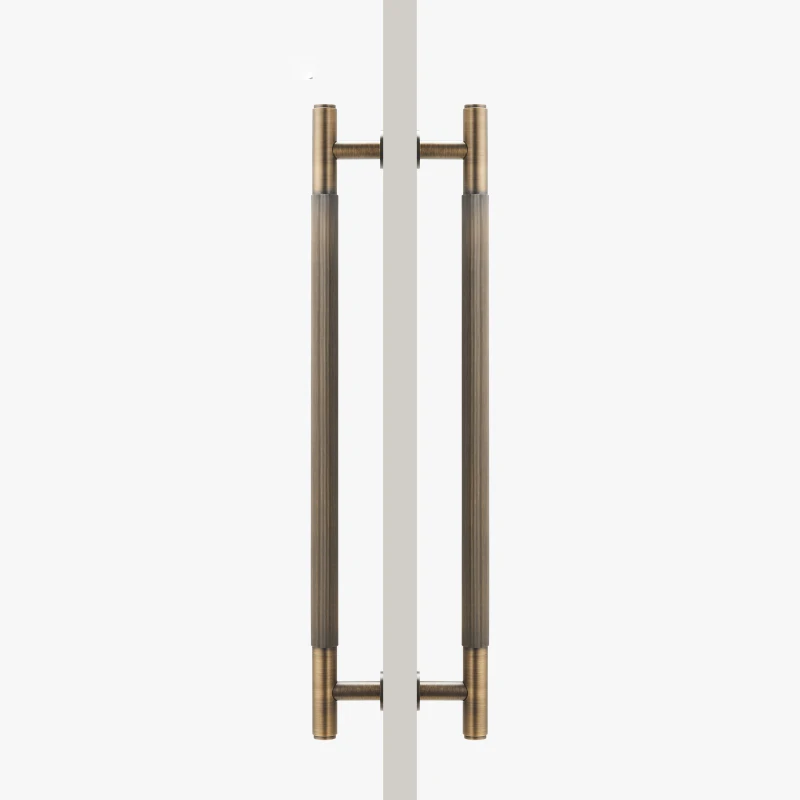 Antique Brass Door Double Single Sided Stripe Linear Pull Bar Wood Gate Glass Door Shower Room Handle Brass