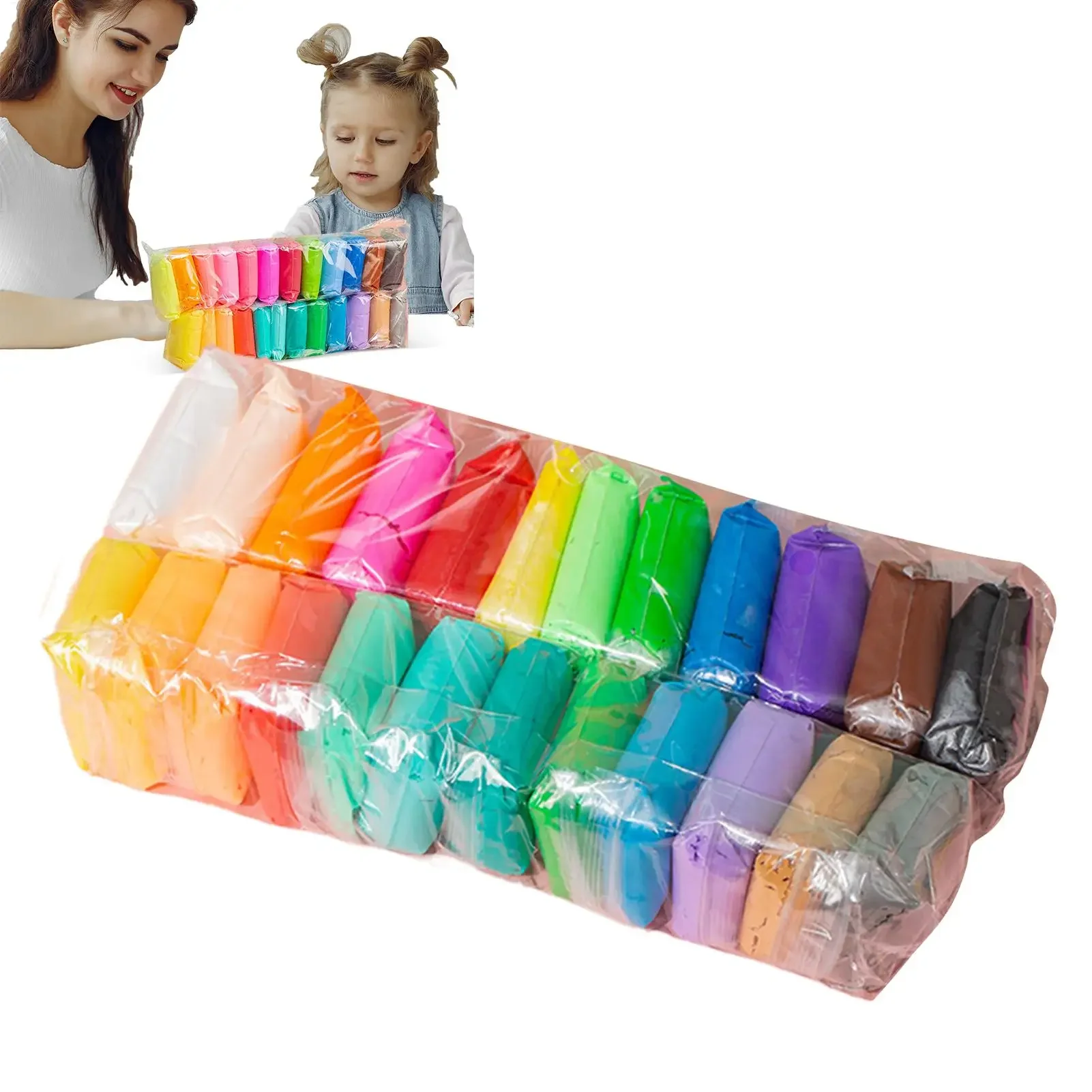 12/24/36pcs Air Dry Clay Set - Non-Toxic Modeling Fun for Kids & Gifts -includes Vibrant Colors and Deluxe Tool Kit
