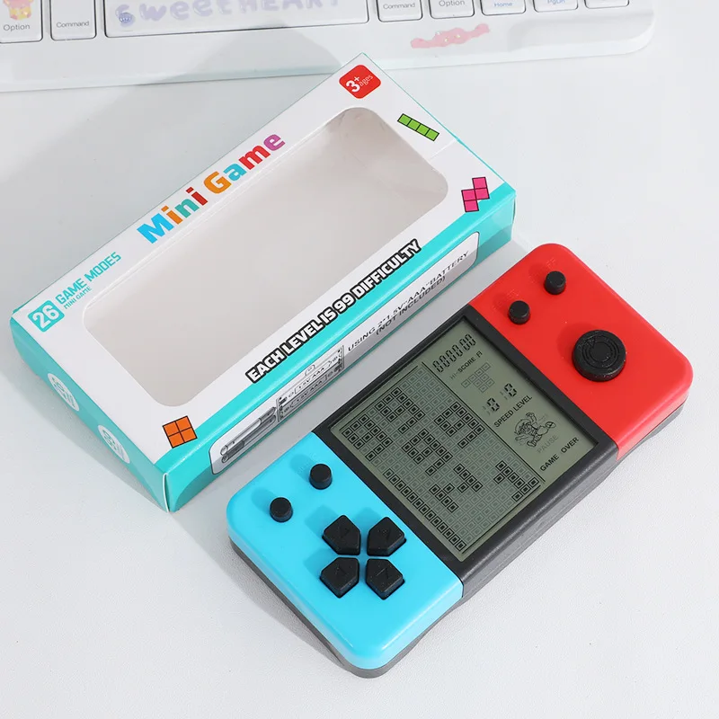 Großbild-Retro-Tetris-Handheld-Spielkonsole, 26-in-1 klassische elektronische Taschenspielmaschine, Kindergeburtstagsgeschenk, Spielzeug