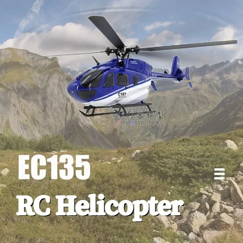 Nieuwe C187 Afstandsbediening Vliegtuig Kubingke Ec135 Model Afstandsbediening Helikopter Enkele Paddle Geen Rolroeren Vliegtuig Model Speelgoed