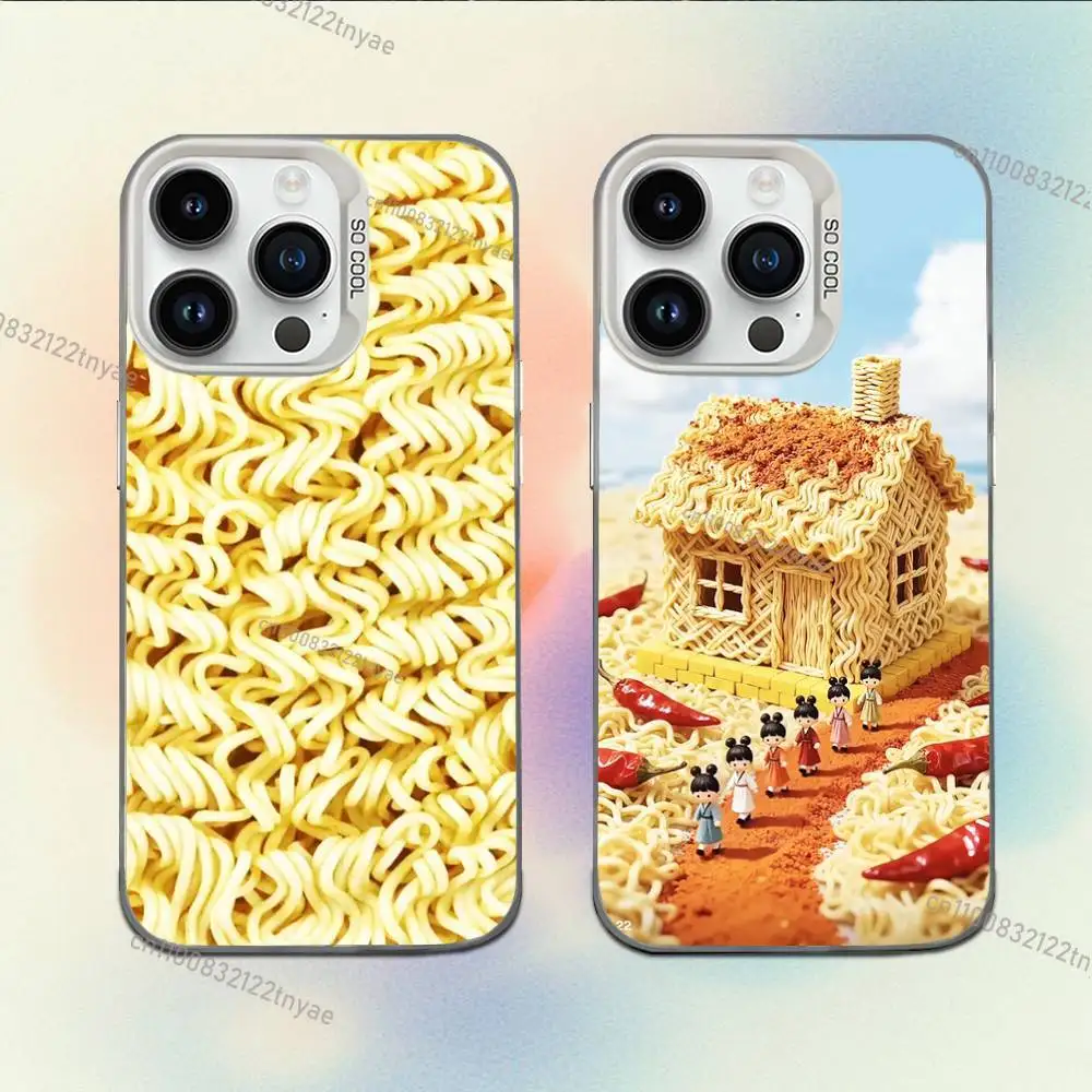 

Creative and fun Instant Noodles Phone Case For iPhone 17,16,15,14,13,12,11Mini,Pro,E,MAX White Candy Matte Shockproof Cover TPU