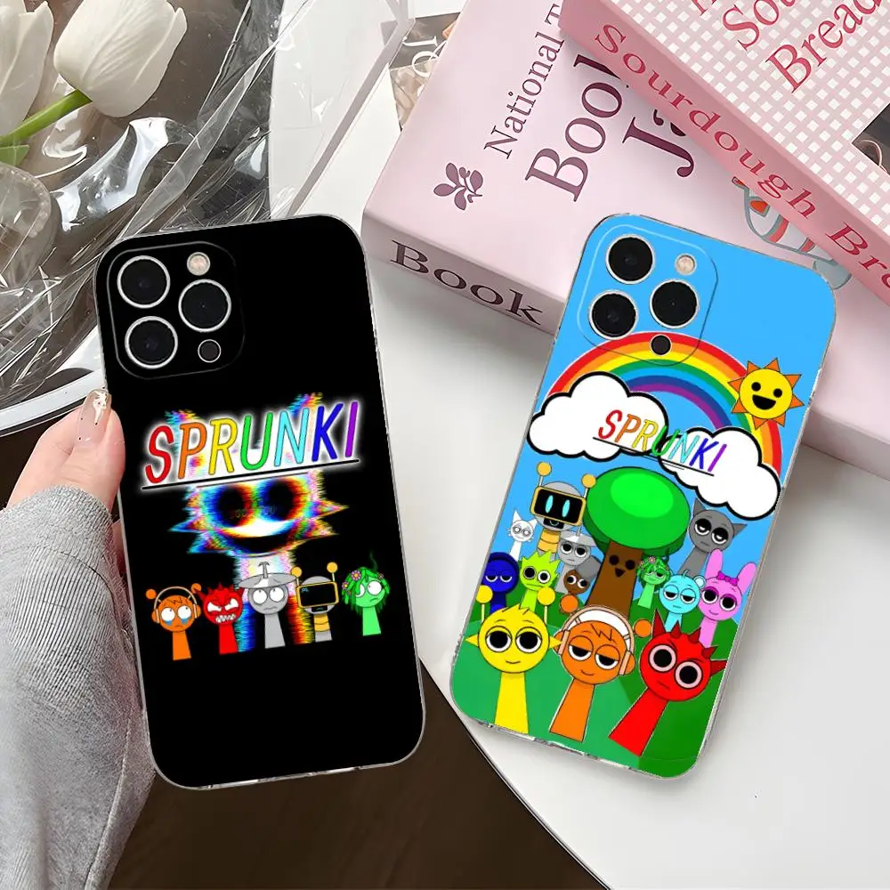 

Чехол для телефона iPhone 16, 15, 14, 13, 12, 11 X XR XS 8 6 Pro Max Plus Mini Clear Color Printing Luxury Pretty Mobile Sprunki Fashion