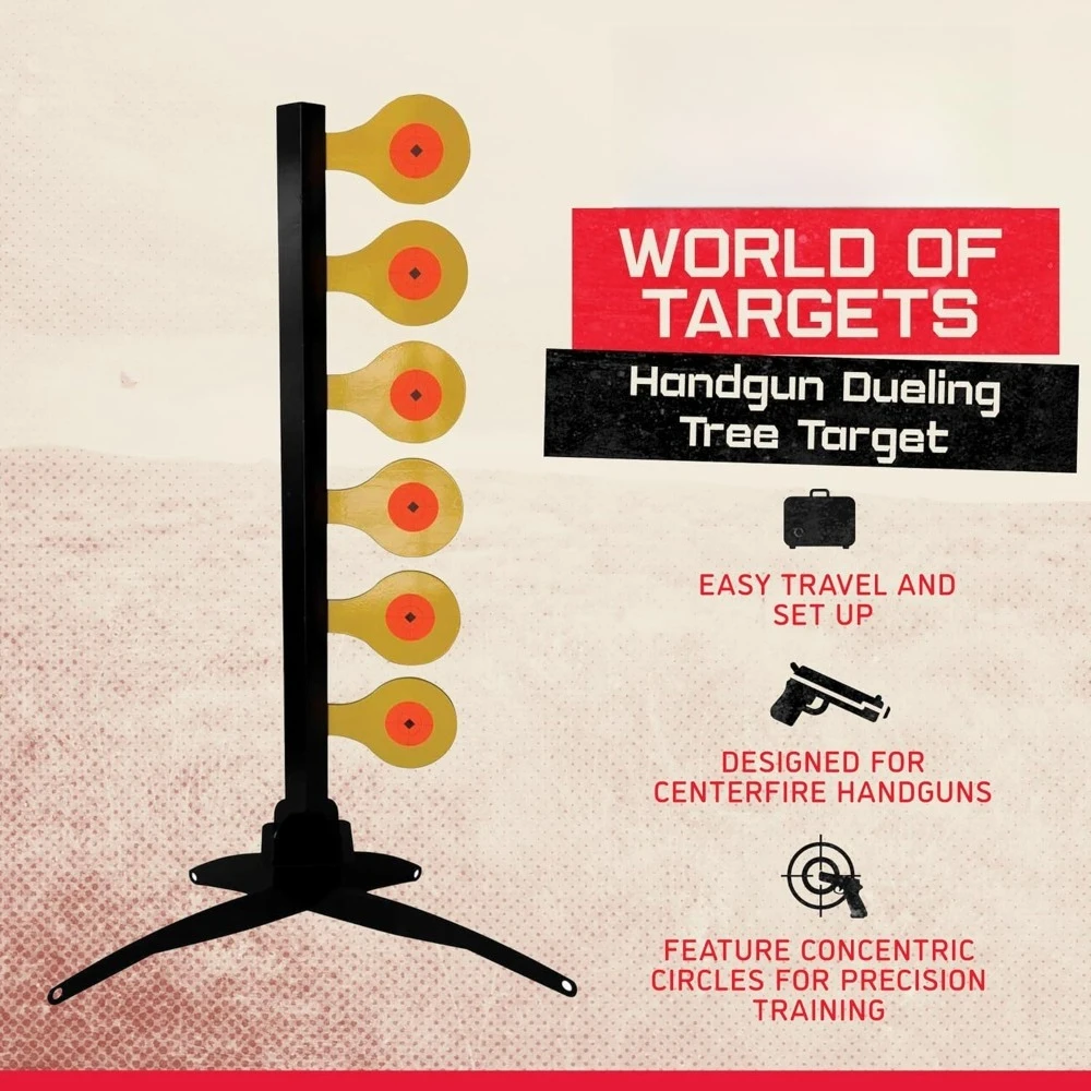 

AR500 Steel Dueling Tree Target for Handgun Shooting Training Reactive Metal Plate