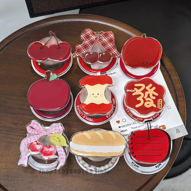 

Korean Cute Cartoon Food Fruit Magnetic Holder Grip Tok Griptok Phone Stand Holder Support For iPhone For Pad Magsafe Smart Tok