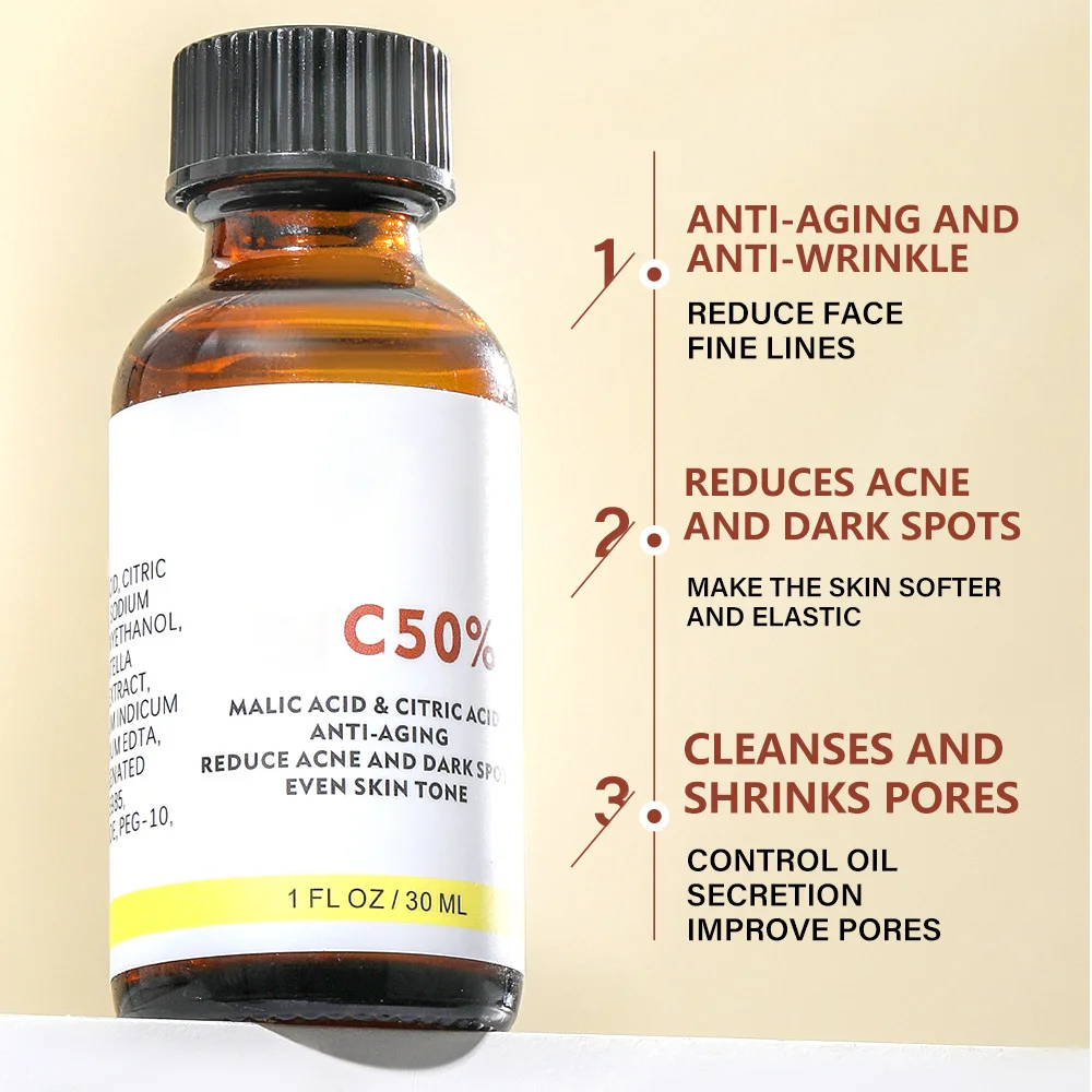 Avec acide malique et acide citrique pour le visage Peel 40% Sérum Peeling Peeling Sérum Peeling Peel chimique Essence nourrissante blanchissante