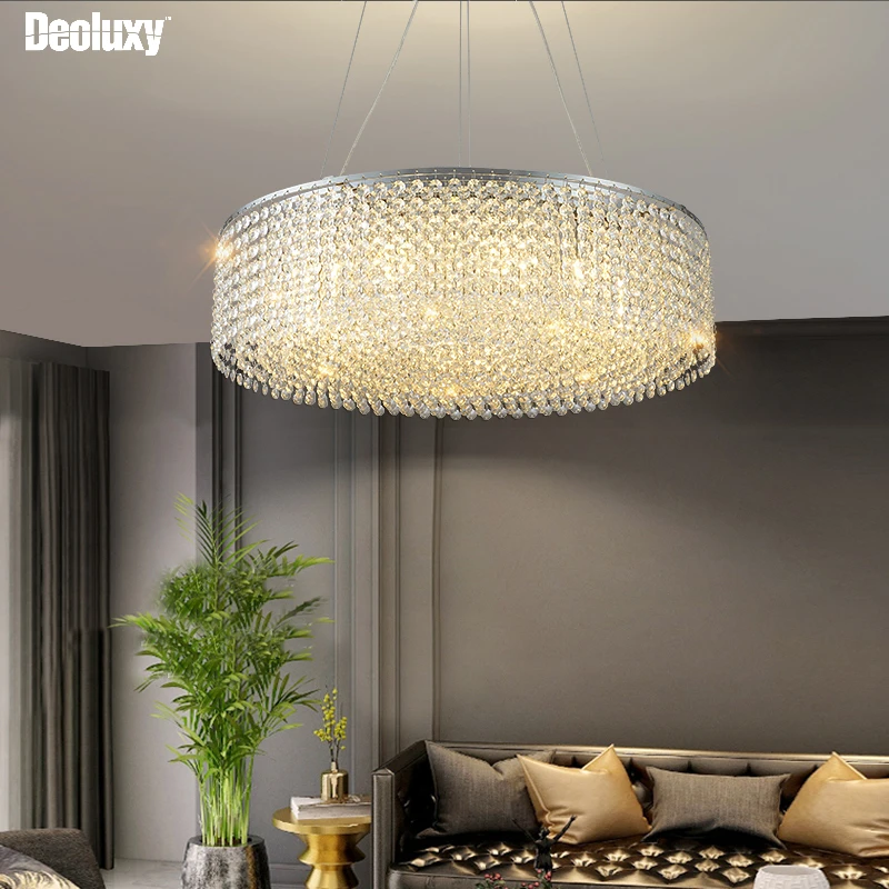 

DEOLUXY Modern Crystal Chandelier For Living Room Chrome/Gold Round Hang Light Fixture Home Decor Bedroom Cristal LED Lamp