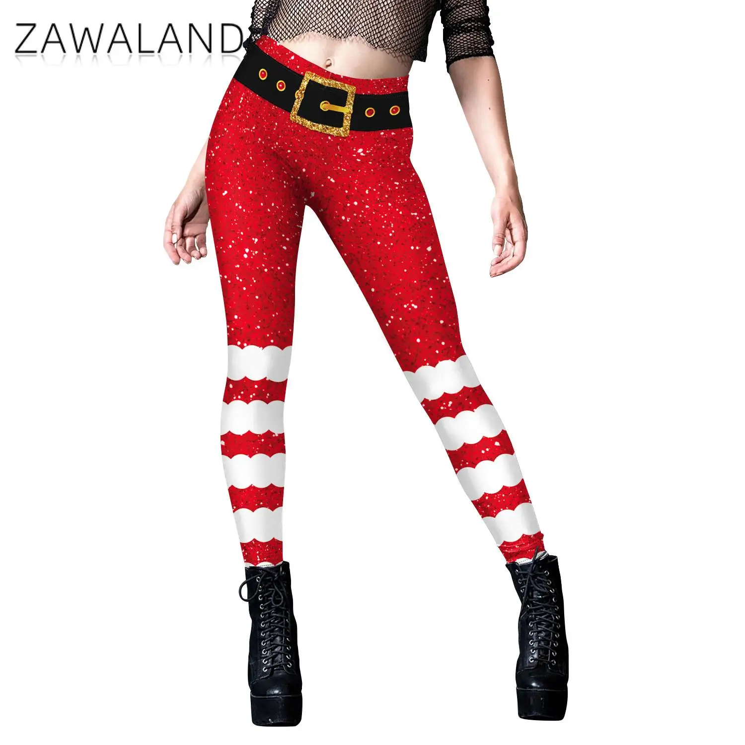 ZAWALAND Christmas Leggings for Girl Funny snowflake Pattern Pants Fitness Workout Trousers Xmas Party Clothing Leggings