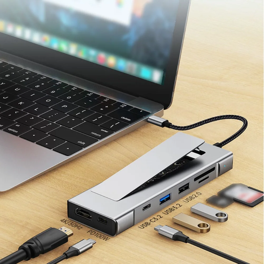 1 Pcs Ultra-Fast M.2 SSD Enclosure Versatile Connectivity Docking Multi-Port Expansion Station: Type-C Hub 10G Notebook Parts