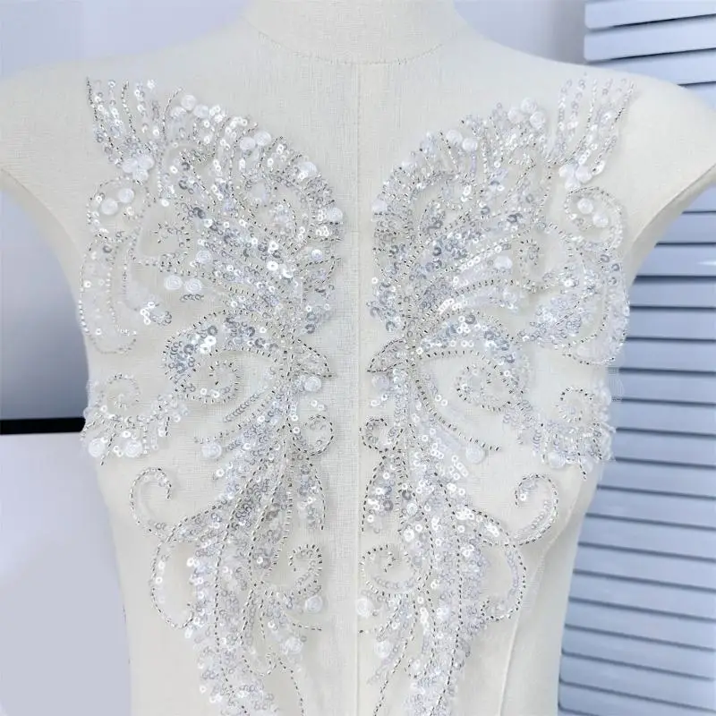 2026 New 2lots Polyester Sequins Embroidery Patches Unique Stylish Apparels Patches