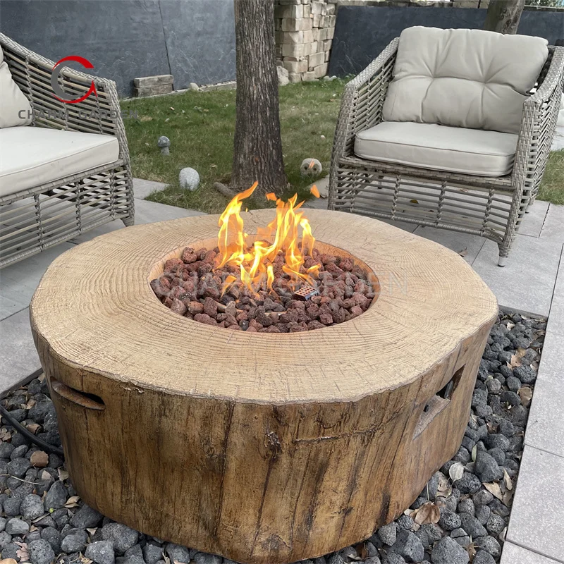 

Элегантные прямоугольные газовые очаги GRC под дерево для сада и декора