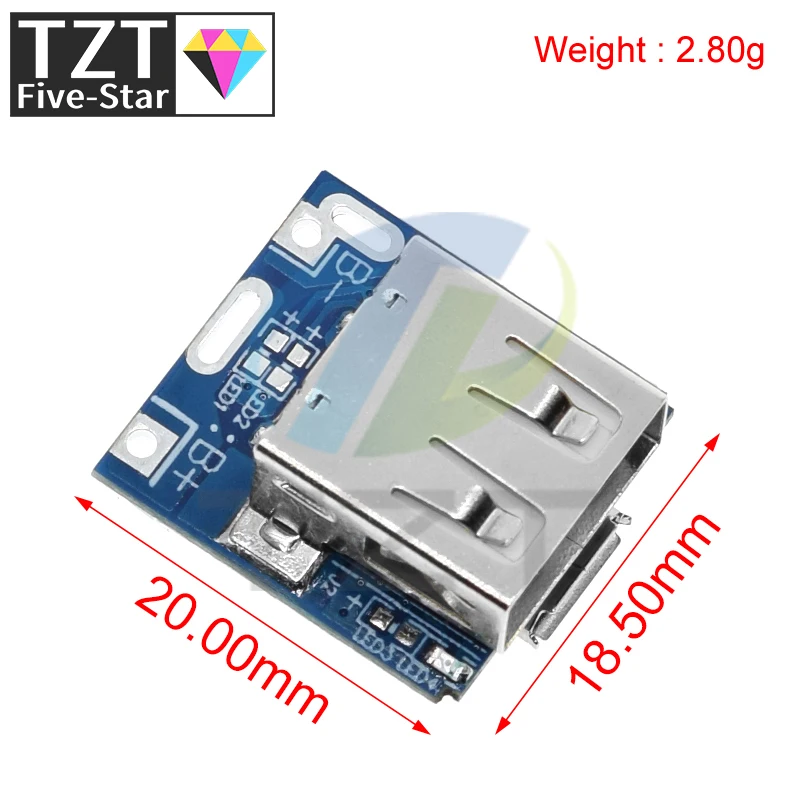 TZT 5V Boost Converter Step-Up Power Module Lithium Battery Charging Protection Board LED Display USB For DIY Charger 134N3P