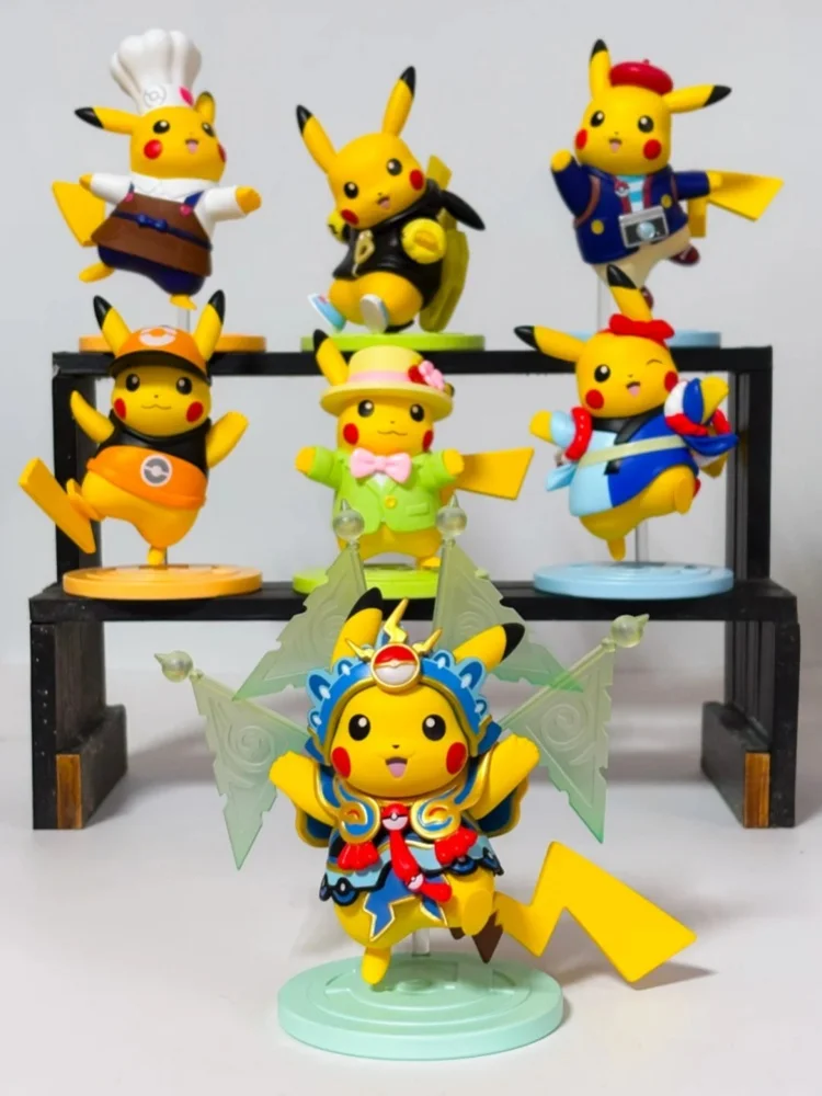 

In Stock Pokemon Blind Box Gathering Series Pikachu Electronic Suit Figure Anime Desktop Ornament Children'S Toy Birthday Gift