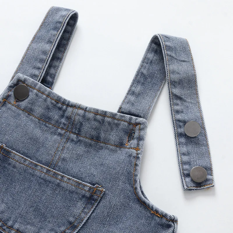Baby shorts jeans summer new girls baby western-style braces Pants cute Korean summer Boys Girls Baby Casual Pants 0-5Y image 5