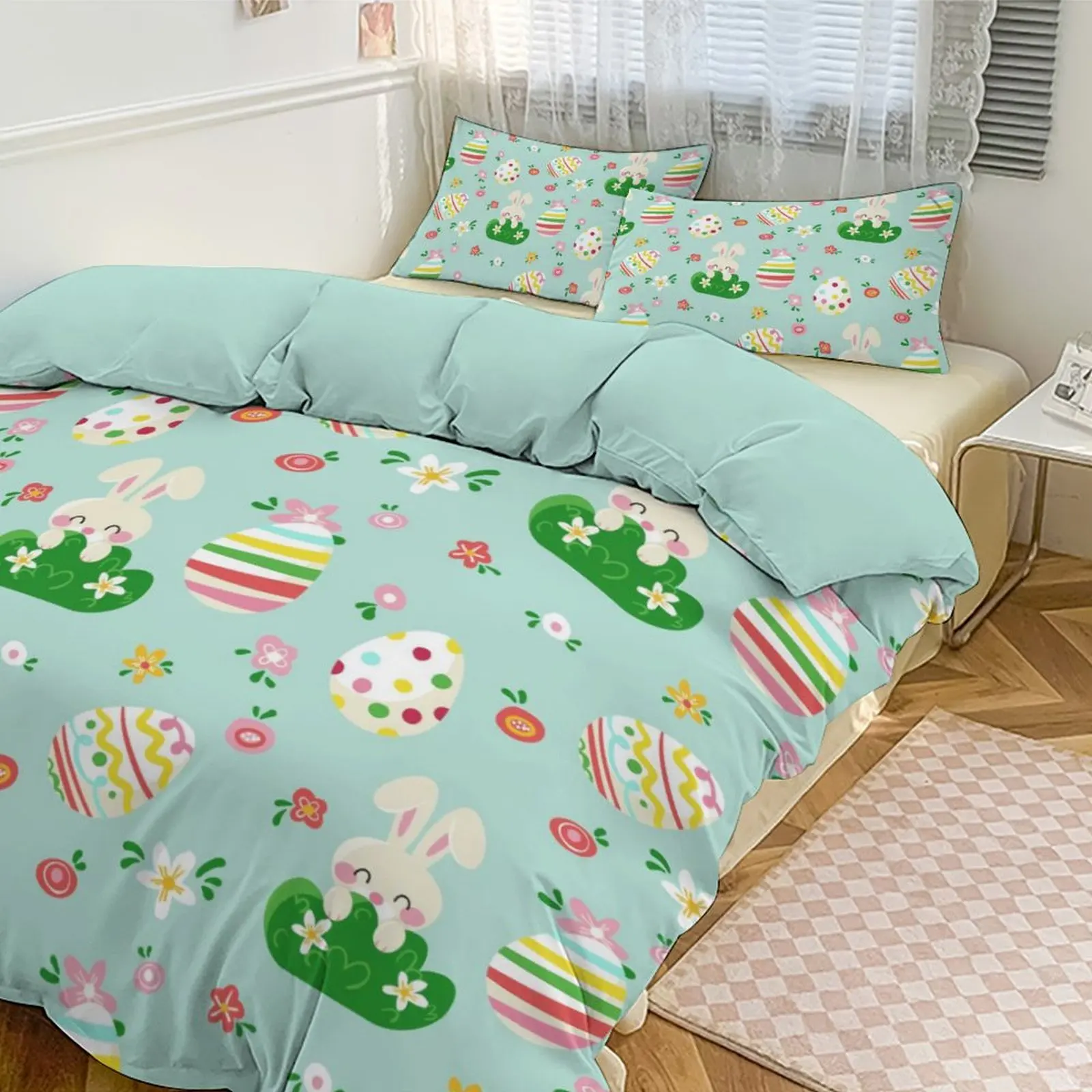 

Fresh Rabbit & Egg 3 - Piece Bedding Set, Thickened Skin - friendly Fabric