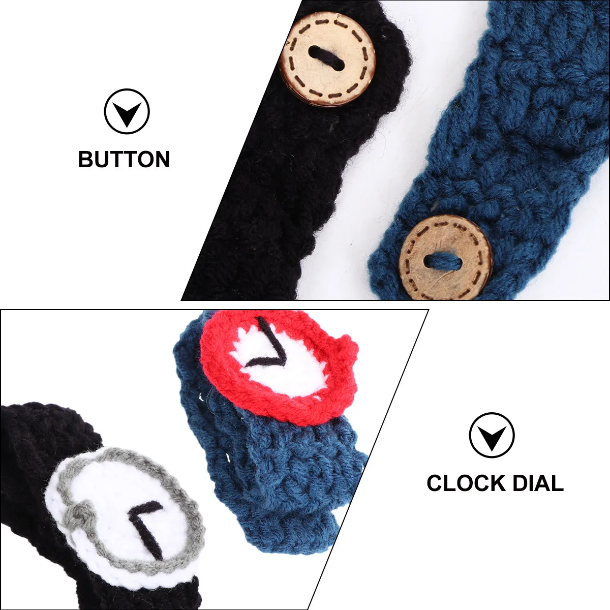 2Pcs Couple Wristbands Knitting Watches Bracelet Funny Simulation Soft Comfortable Gift for Students Kids Festival Party
